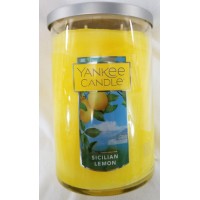 Yankee Candle SICILIAN LEMON Large 2-Wick Tumbler Jar Yellow 22 oz Wax   192627787257